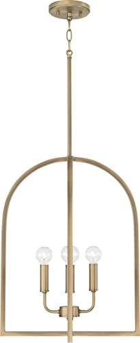 HomePlace Lighting 548841AD Lawson Modern Arched Foyer Light Fixture, 4-Light 240 Total Watts, 21" H x 16" W, Brass