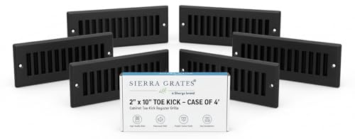 Sierra Grates Toe Kick Vent Cover 2x12 Black 4 Pack