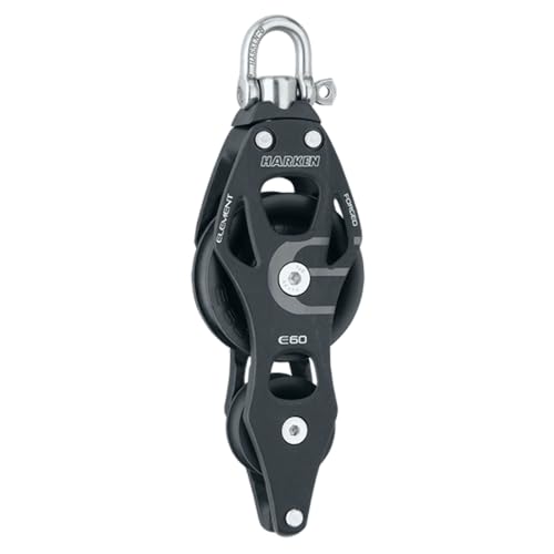 HARKEN Premium Sailing 60mm Element Fiddle Swivel Boat Block with Becket, Part 6263