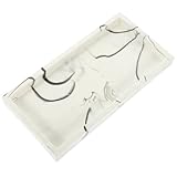 VILLFUL Bandeja Organizadora para Baño de Resina Diseño Marmoleado Blanco, Bandeja de Almacenamiento para Artículos de Tocador y Joyería, Porta Cosméticos para Hotel y Hogar