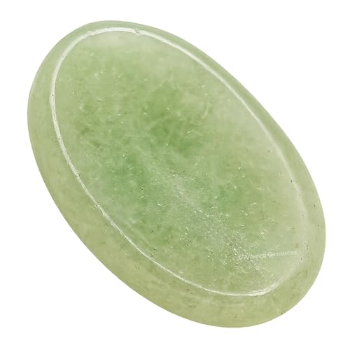 Image of Amazing Gemstone Green Aventurine Worry Stone Crystals and Healing Stones - Worry Stones for Stress Relief Gifts - Piedra Crystal Fidget for Meditation - Unique Stocking Stuffers and Birthday Gifts