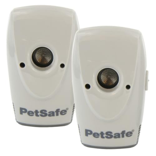 PetSafe Bellkontrolle für Innenräume, Bellsensor mit Ultraschallton, 8 M Reichweiter, 2 3V-Batterien nötig, 2er-Pack.