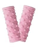 Car Seat Belt Covers 2 Pack for Baby Kids, Soft Reversible Car Seat Shoulder Strap Pads, Seatbelt Cushion, Neck Strap Covers for Stroller, Carrier, Pushchair -Dots, Pink
