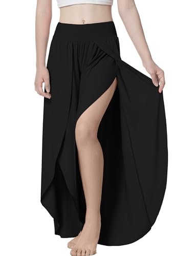 Image of EXARUS Girls Flowy Pants Dance Palazzo Wide Leg Teen Casual Baggy