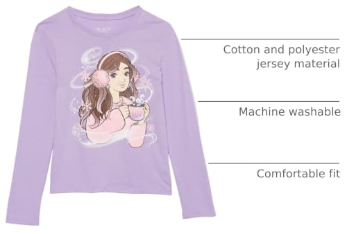 Image of The Children's Place Girls' Unicorns,Sports,Princess Long Sleeve Graphic T-Shirts