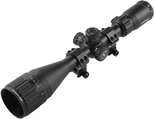 AOL Hunting Rifle Scope/Red, Green Illuminated Mil Dot Reticle/Fully Multi-Coated Lens/Wind and Elevation Adjust/Front AO Adjust for fine Tuning/3" Sunshade (MT4-16X50)