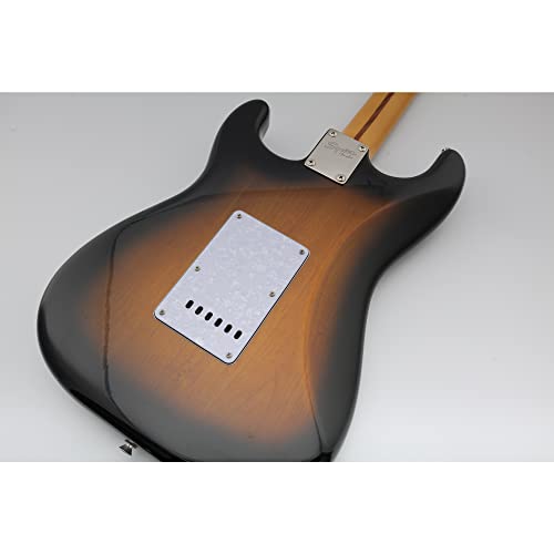 Musiclily Pickguard Strat Back Plate Tremolo Cavity Cover Vintage Style Backplate For Fender Us/Mexico Made Standard Stratocaster Modern Style Electric Guitar,4Ply White Pearl #TOP4