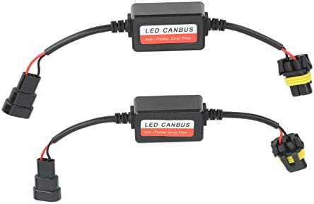 2Pcs Headlight Decoder, LED Canbus Decoder 12V 4A Error Code Warning Canceller Anti Flickering Resistor Decoder for 9005 9006 9012 Plug LED Headlight Fog Light