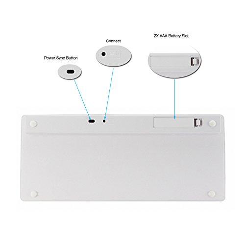 Rii Bluetooth Teclado Español Bt09 Ultra-Delgado Mini Para Iphone/Ipad Air/Ipad Pro/Ipad Mini y Todas Sistemas de Ios,No Se Adapta a Macbook (Blanco)