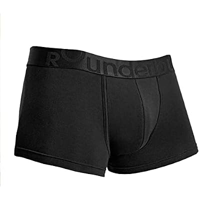 Rounderbum Mens Underwear - Mens Boxer Briefs - Boxer with Butt Enhancing Pads - Body Shaper - Padded Underwear Shapewear BLACK Medium