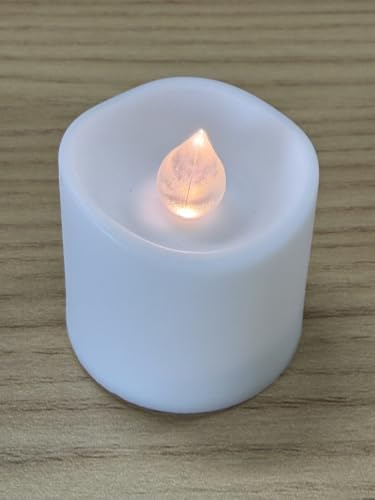 Image of Homemory 24 Pack White Flameless Flickering LED Votive Tealights Candles | Battery operated, 200+ hours runtime, warm white glow, 1.5 inchD x 1.6 inchH, for wedding, party, halloween & christmas decor