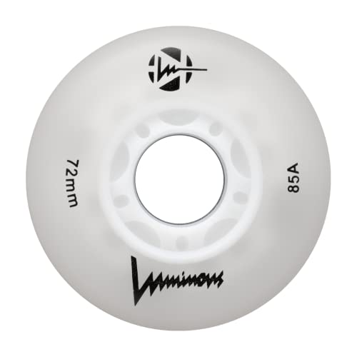 Luminous LED Inline Wheels 72mm White 4 Pack