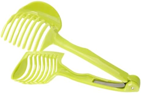 Handheld Slicing Holder, Tomato Cutting Holder Handheld Slicing Aid Holder Round Fruits Vegetables Tongs Kitchen Cutter Aid Gadget