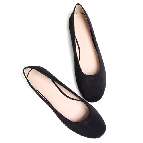 Image of Dear Time Women's Flats Comfortable Slip On Ballet Flats Soft Solid Casual Shoes