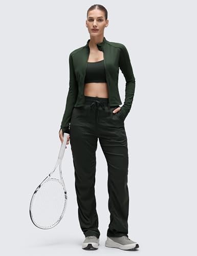 Image of CRZ YOGA Butterluxe Jackets Waist Length | Extremely Soft, Athletic, Slim Fit, Full Zip, Side Pockets, Thumb Holes, for Women