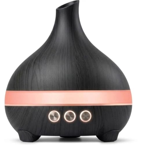 Quiet Humidifier & 500ml Essential Oil Diffuser – Remote Control, Rose Obsidian