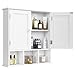 Armadietto da Parete Mobili Pensile Bagno Mobiletto Salvaspazio con 2 Ante Armadietto A Muro Bagno Porta Farmaci Trucchi con 2 Ante 3 ripiani Bianco 56x 13x 58cm