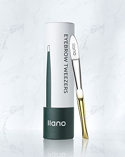 Llano Tweezers, Professional Precision Eyebrow Tweezers For Women And Men, Stainless Steel Slanted Hair Removal Tweezers Plucker Makeup Tool For Brow, Facial Hair, Blackhead And Splinter #TOP5