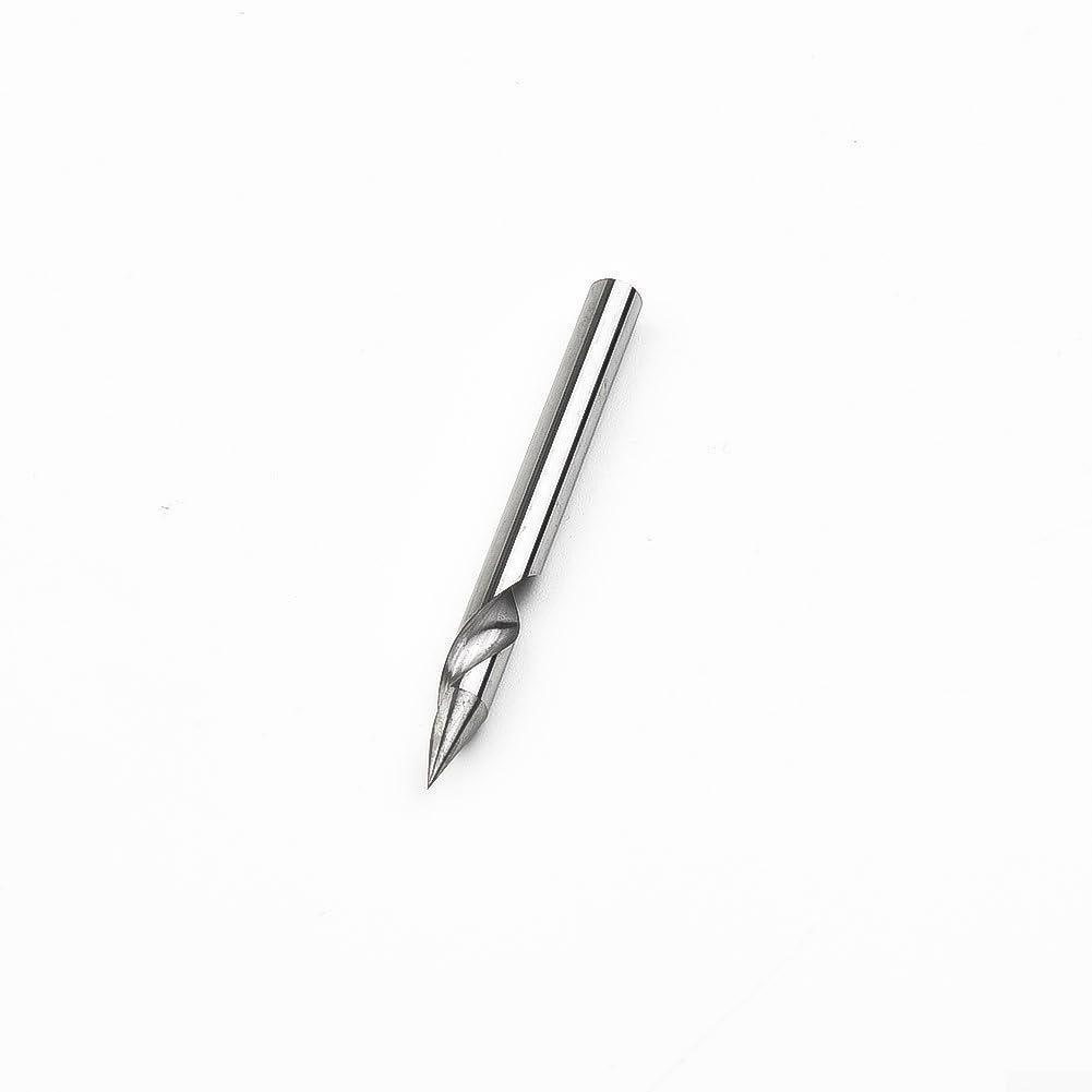 5 punte per fresa CNC a spirale in acciaio al tungsteno a scanalatura a V, strumento per incisione con scanalatura a V da 30 gradi, punte per router a spirale CNC con gambo da 1/8 di pollice