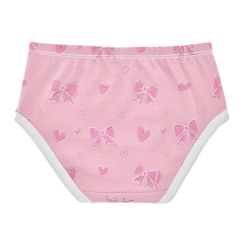 Wusikd Pink0 Bows Heart Girls' Underwear Cotton Girls Briefs Soft Toddler Underwear 2T2