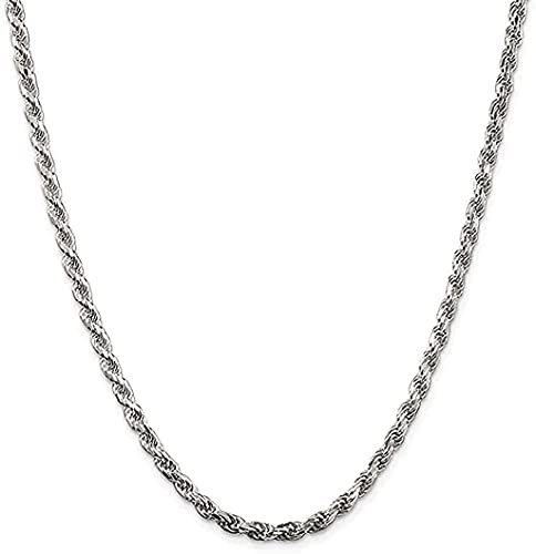 Savlano 925 Sterling Silver 3mm Solid Italian Rope Diamond Cut Twist Link Chain Necklace With a Gift Box For Men & Women - Made in Italy