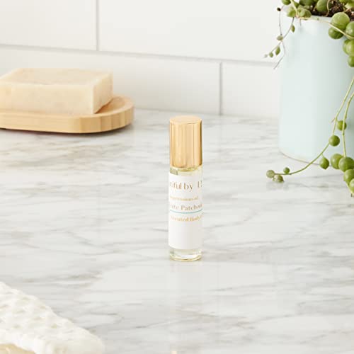 Beautiful By E! White Patchouli (Type) (Women) Scented Body Oil .3 Fl Oz Rollerball Clean Fragrance Perfume Oil- Alcohol-Free | Vegan + Cruelty Free | Phthalate/Paraben-Free | Travel Size #TOP6