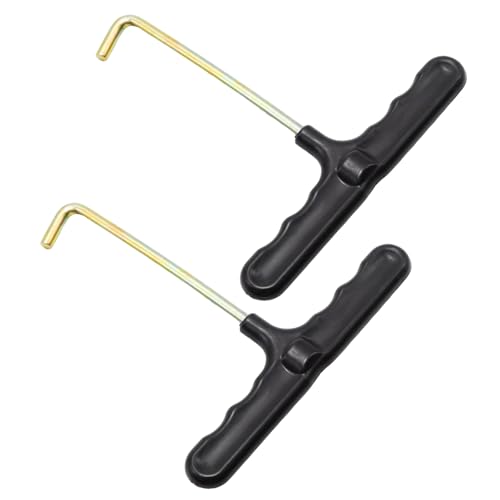 PINE & LINEN 2 PCS Durable Trampoline Spring Tool, Hook Adjustment T-Hook Kit, Easy Puller Tool for Jumping Trampoline Spring Installation（Style B）