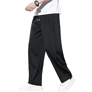 [Fasshonrida] ワイドパンツ メンズ ズボン 夏用 イージーパンツ 涼しい スラックス 冷感 夏服 ずぼん 大きいサイズ サルエルパンツ ゆったり ボトムス 無地 ストレートパンツ おしゃれ ロングパンツ 春 夏 秋