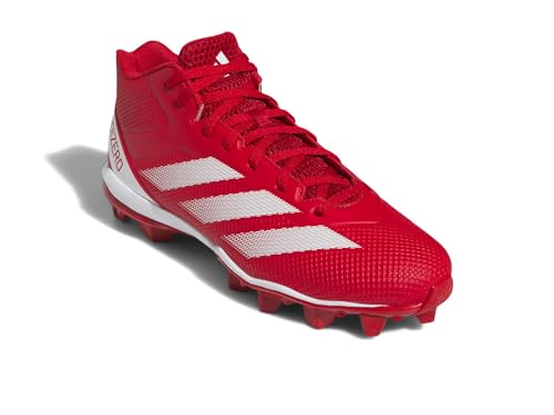 Adidas Adizero Impact.2 - Tenis de fútbol Americano Moldeados para Hombre, Team Power Red/White/Team Power Red, 51 1/3 EU