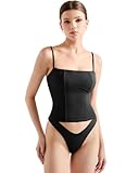 SUUKSESS Women Bustier No Boning Corset Tops Fitted Going Out Tank Tops Trendy Y2k Camisoles (Jet Black, XS)