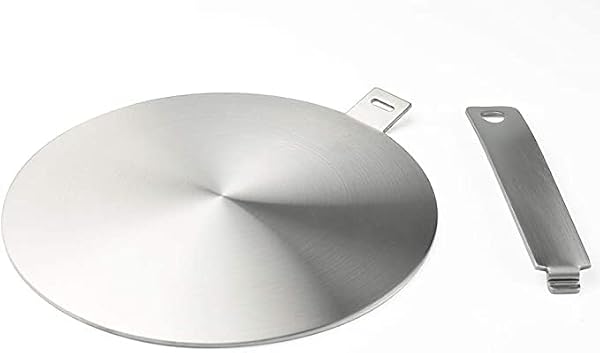 2020 Newest Heat Diffuser Stainless Steel Induction Adapter Plate Removable Handle Coffee Milk Cookware Induction Hob Heat Cooking Diffuser for Electric Stove 5.5inch… by CozyKit - Image 2