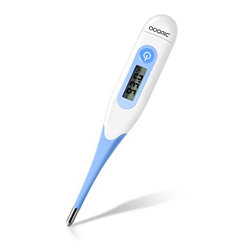 Adoric Digital Waterproof Medical Thermometer With Fever Warning, Bright Blue #TOP28