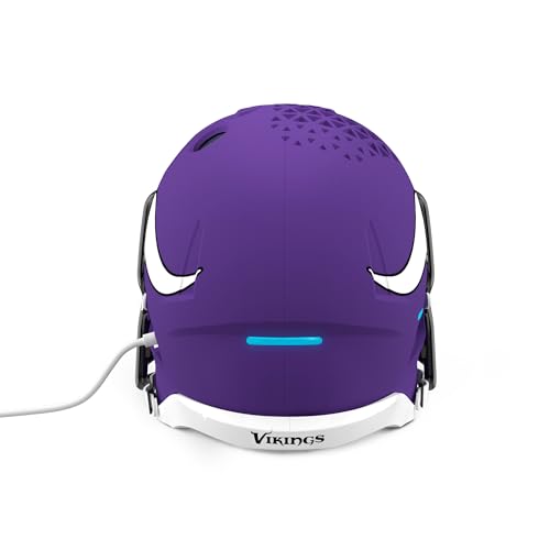 Image of NFL Echo Dot Bundle: Includes Echo Dot | Deep Sea Blue and Limited-Edition NFL Helmet Stand | Minnesota Vikings