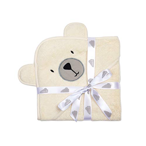 Image of Masilo 100% Cotton Hooded Towel /Ideal for Babies 0-18months / Luxurious and Super Absorbent Baby Towel /Infant to Toddler Wrap Towel with Hood /Soft, Lightweight and Breathable /Teddy Bear /Cream