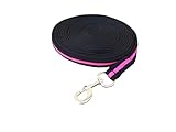 Cwell Equine Soft Cushion Horse Lunge Line Large Dog Training Lead 8 meter PINK/BLACK