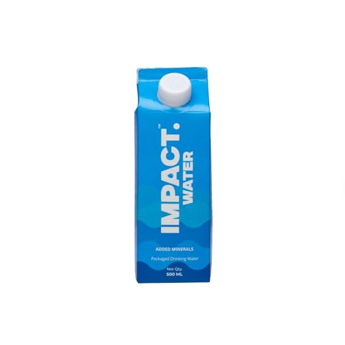 Image of Impact Water Premium Mineral-Enriched Drinking Water (500ml, Pack of 24) | Eco-Friendly Paper Carton | 100% Recyclable, BPA-Free | Safe & Sustainable Packaging