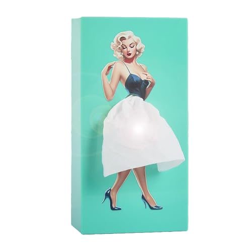 Lady Skirt Tissue Box Cover Decorative ABS Rectangle Tissue Holder for Facial Tissues Fun Vintage Pop Art Bathroom Decor Cute Tissue Dispenser Gift for Vanity Nightstand Office Desk