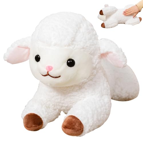 XJKLBYQ Cordero Animal Relleno Lindo Dibujos Animados Suaves 20 Pulgadas Lambes Peluches