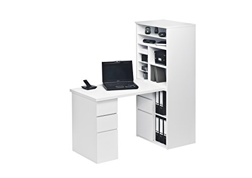 Maja Minioffice PC-Tisch Lenne | In Icy-Weiss und Weiss Hochglanz | 64,8 x 150 x 169,5 cm - 95623956 Maja Minioffice PC-Tisch Lenne | In Icy-Weiss und Weiss Hochglanz | 64,8 x 150 x 169,5 cm