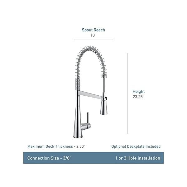 Moen sleek matte black one handle high arc pulldown kitchen faucet modern spring kitchen sink faucet with power boost pull down sprayer head for faster clean 5925bl  urban country home decor