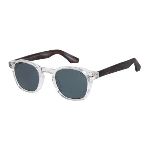 BOTANIQ Kwadratowe okulary z octanu w kolorze kryształu dla mężczyzn, opcjonalnie z ostrością widzenia (model BIS-7049-113)