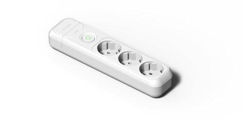 FAMATEL – Regleta de 3 tomas | Enchufes con Interruptor de encendido | Sin Cable | Hasta 3680W | 16A | 250V | Protección Infantil | Orientación tomas a 45o | Evita consumos fantasma | Blanco