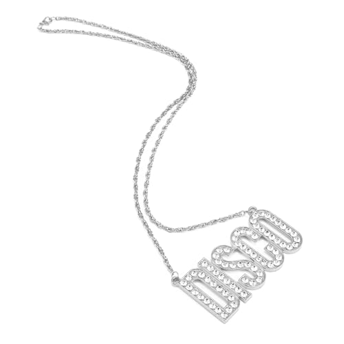 ASIJUNTYECHO Disco Necklace Chain for Men Women,70s Disco Outfit Silver Chain, 70s Party Chain Jewelry Costume Accessories,Trendy Ncklace for 70s Party Jewelry Gift3