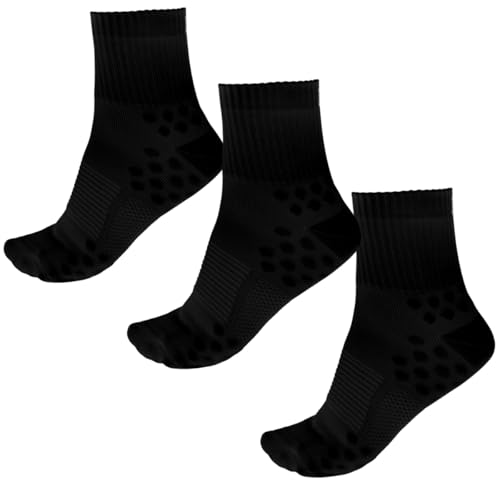 KIT com 3 Pares de Meia de Corrida Performance, Cano Médio, Sem Costura, Poliamida, Proteção Contra