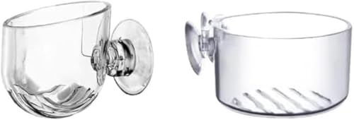 2 Pcs Clear Aquarium Plant Pot, Glass Fish Tank Plants Holder Aquarium Planter, Aquarium Decoration Plants Cup with Suction Cups for Fish Tank Ornament Aquarium Decor