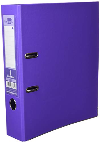 Liderpapel 79691 Documenta Classeur Levier Carton Rembordé PVC 1,9 mm Dos 75 mm Rado Lilas Métallique