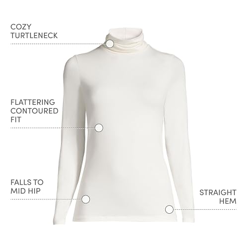 Image of Lands' End Lightweight Jersey Long Sleeve Turtleneck