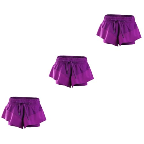 KESYOO 3 Pçs Calças De Yoga Soltas Para Mulheres Calças Curtas De Yoga Calças De Yoga De Secagem Ráp