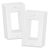 10-Pack 1-Gang Wall Plate Decorator Switch Cover Receptacle Outlet Cover Plates for Light Switches,...