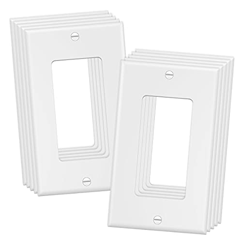 Placa de pared decorador para interruptor de luz con diseño plano lavable pack de 10 color blanco 2